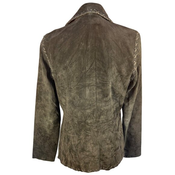 Vtg Black Suede Jacket For Joseph, M Handcrafted Look Lace-Up Front Tailored Fit - Picture 2 of 14